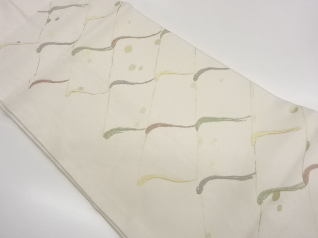 JAPANESE KIMONO / WATER DROPLET PATTERN WOVEN TILE NAGOYA OBI